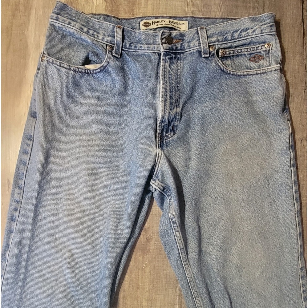 Harley Davidson Mens 34 X 34 Vintage Light Wash Classic Denim Straight Leg Jeans